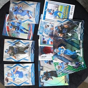 Detroit Lions Football Trading Card Collection with Blue Accents